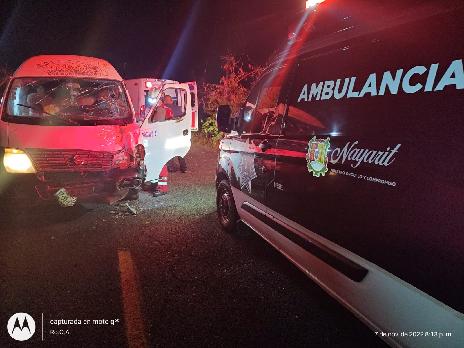 Accidente vehicular en Santiago Ixcuintla