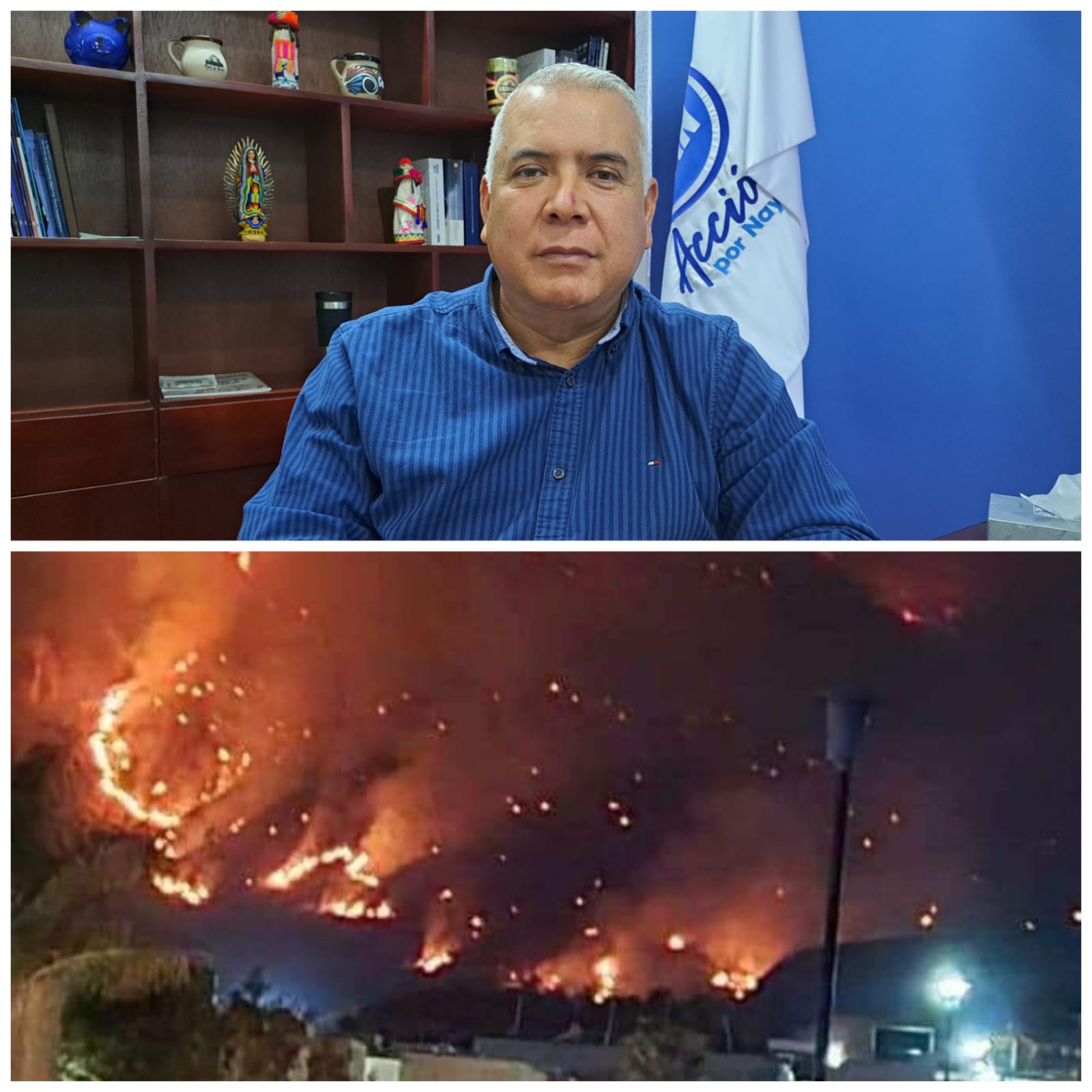 INDOLENTES Y PASIVAS AUTORIDADES DE TEPIC ANTE INCENDIO EN EL CERRO DE SAN JUAN: PAN