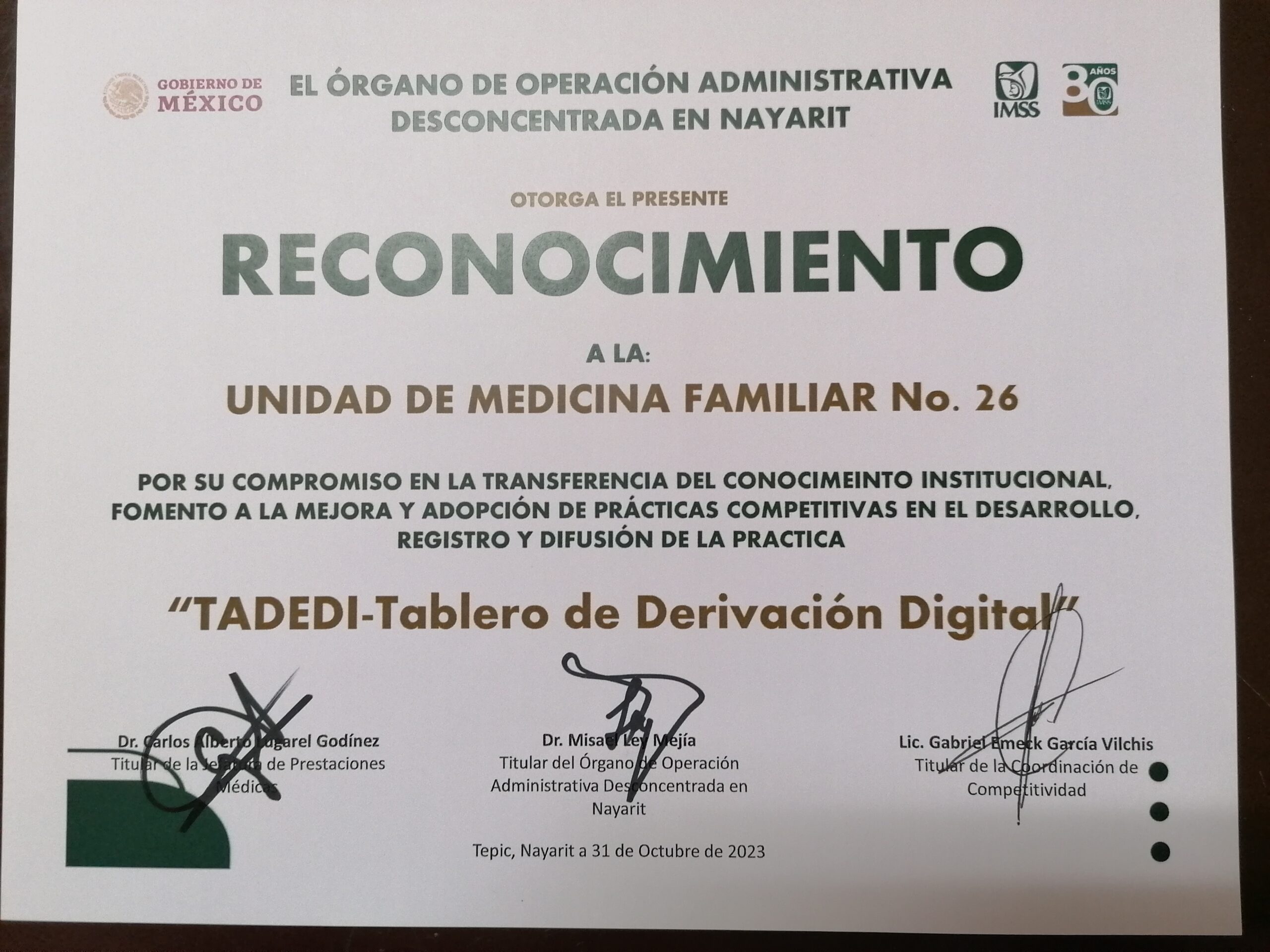 Se coloca IMSS Nayarit a la vanguardia en prácticas competitivas institucionales con estrategia “TADEDI”