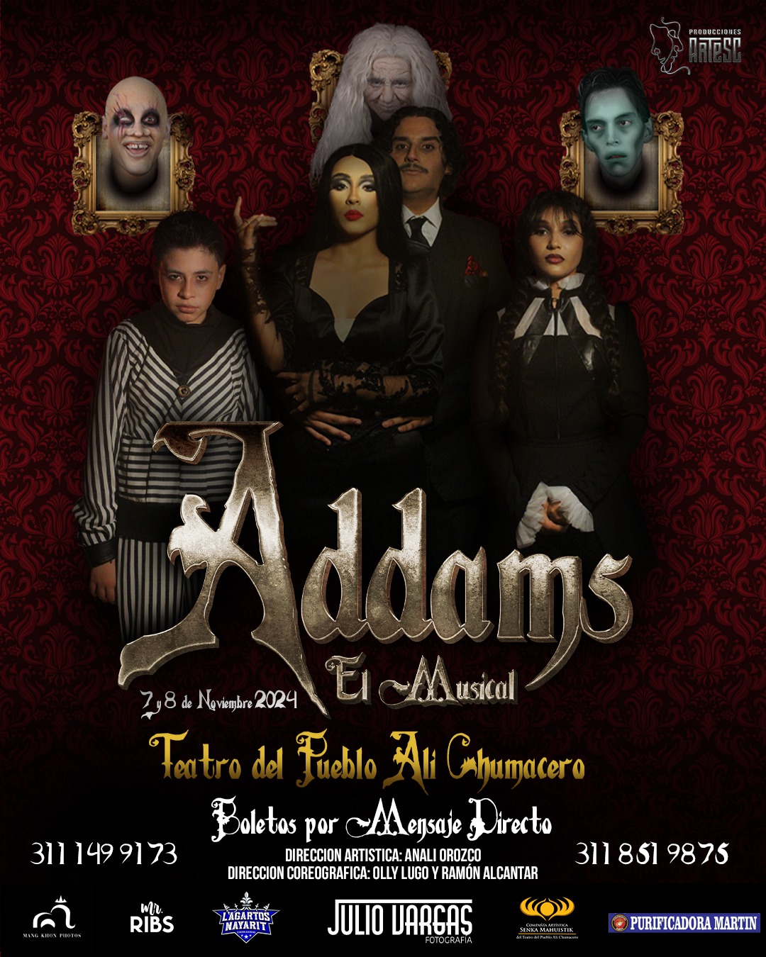 7 y 8 de Nov. Addam´s en el Teatro del Pueblo