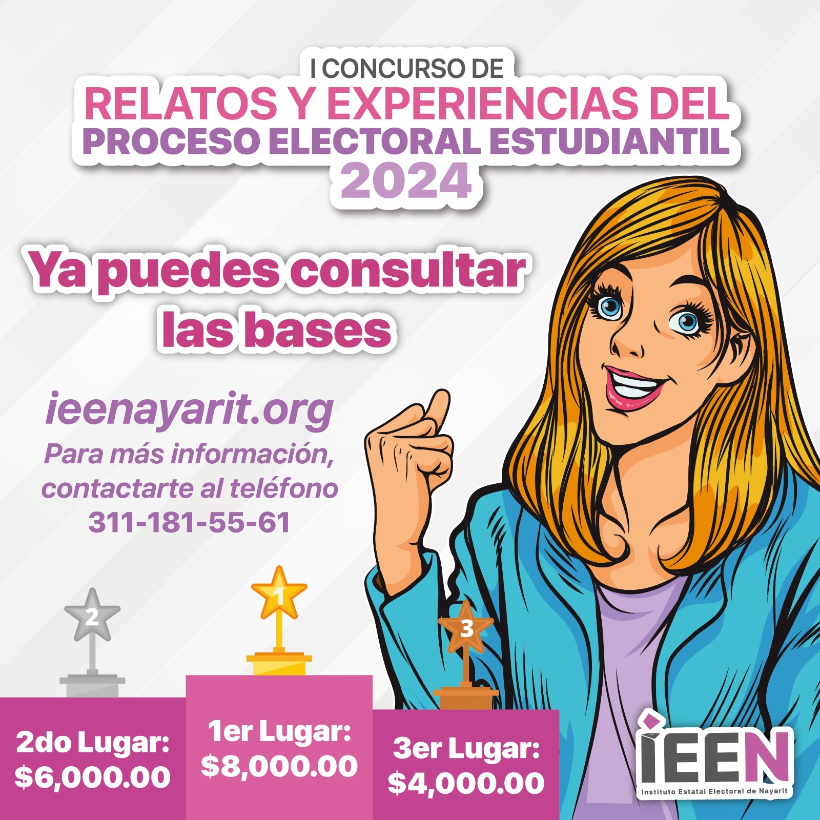 ¿Participaste en el Proceso Electoral Estudiantil 2024? Entonces, el Concurso de Relatos y Experiencias es para ti, puedes ganar hasta $8,000.00 pesos.